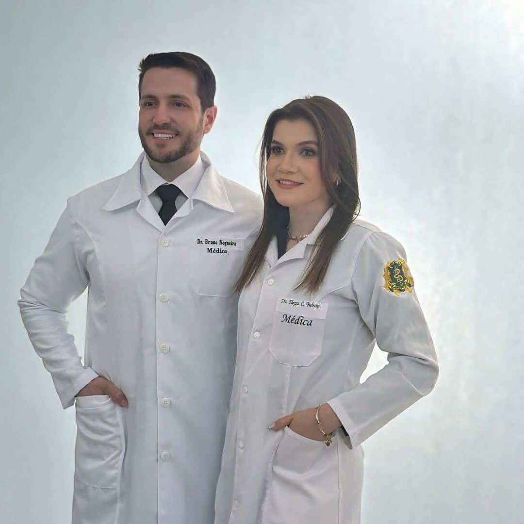 Dr. Bruno Nogueira e Dra. Eluyza Bubans, fundadores da EB MED